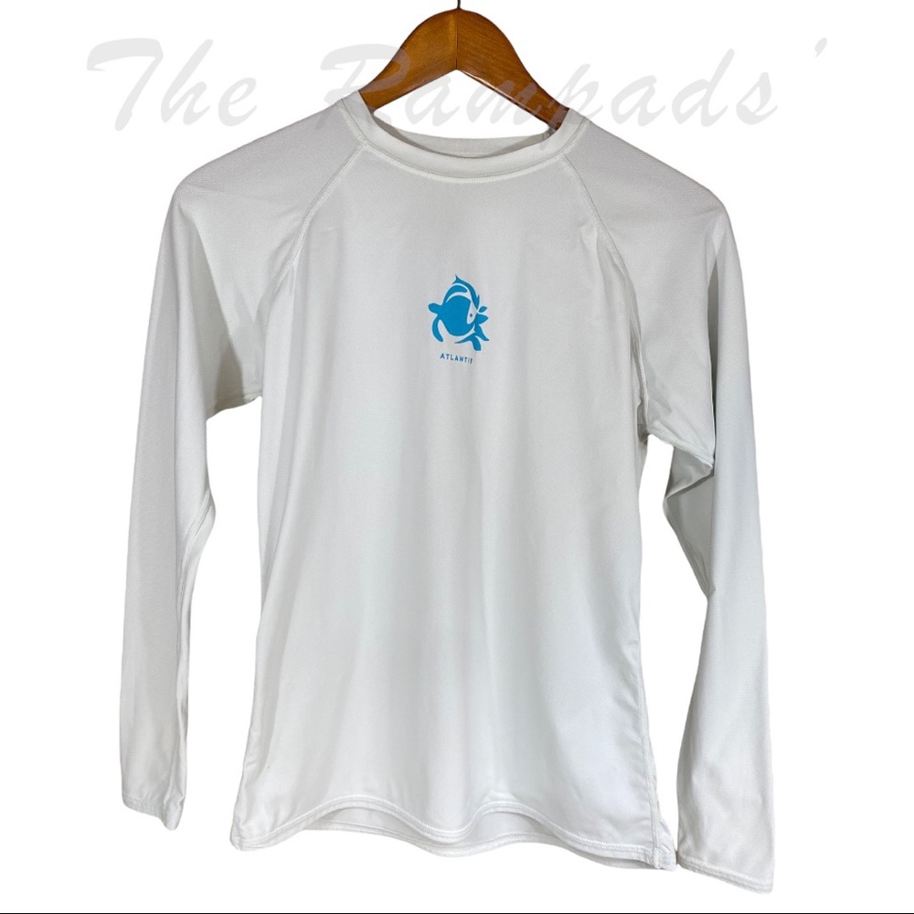 Atlantis Ocean TEC Long-sleeve Swim Shirt White Size Medium